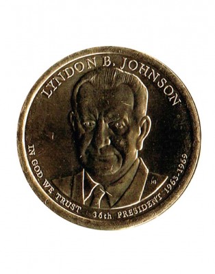 США, 1 доллар, 36-й президент Джонсон, Линдон Бейнс 2015 г.