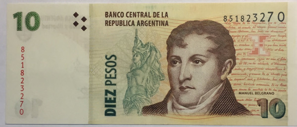 Банкнота Аргентины 10 песо