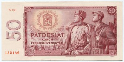 Банкнота Чехословакия 50 крон 1964 год.