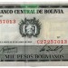 Банкнота Боливия 1000 песо 1982 год.