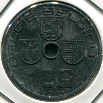 Монета Бельгия 10 сантимов 1942 год.