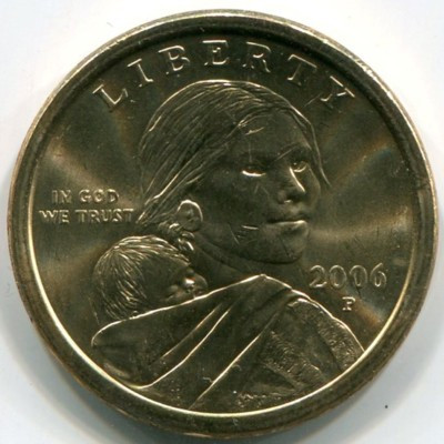 Монета США 1 доллар 2006 год. P "Сакагавея"