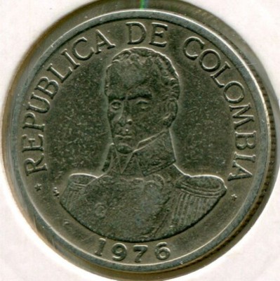 Монета Колумбия 1 песо 1976 год.