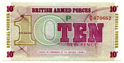 Банкнота Великобритания 10 пенсов 1972 год.