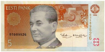 Банкнота Эстония 5 крон 1994 год.