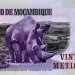 Мозамбик, банкнота 20 метикал, 2011 год (пластик)