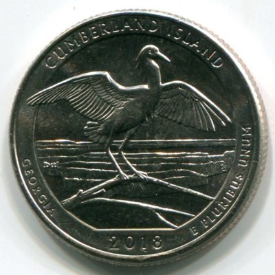 Монета США 25 центов 2018 год. P