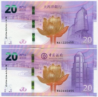 Макао набор 2-х банкнот 2019 год. Передача Макао КНР.