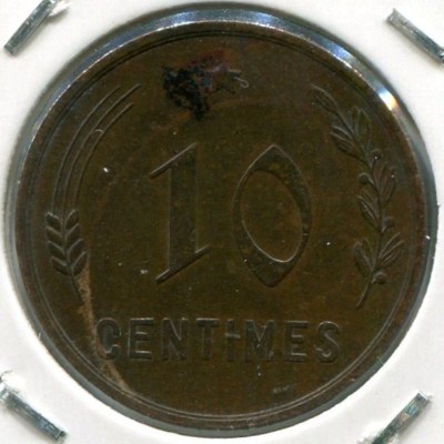 Монета Люксембург 10 сантимов 1930 год.