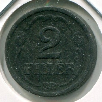 Монета Венгрия 2 филлера 1944 год.