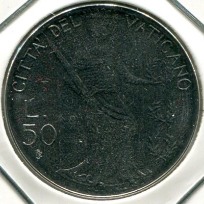 Монета Ватикан 50 лир 1979 год.