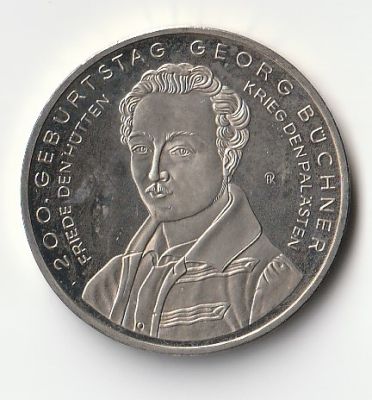 Германия 10 евро 2013 г. 200 лет со дня рождения Георга Бюхнера