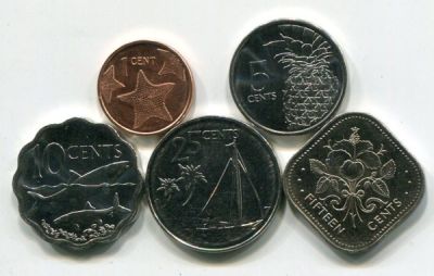 Багамские острова набор из 5-ти монет.