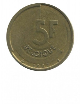 Бельгия 5 франков 1987 г.