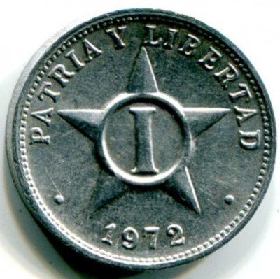 Монета Куба 1 сентаво 1972 год.