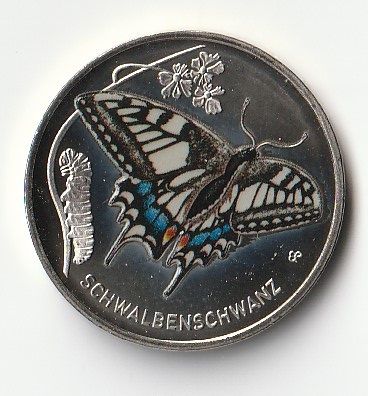 Германия 5 евро 2023 г. Чудесный мир насекомых - Махаон