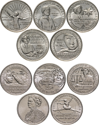 Набор монет 25 центов "Американские женщины США" D