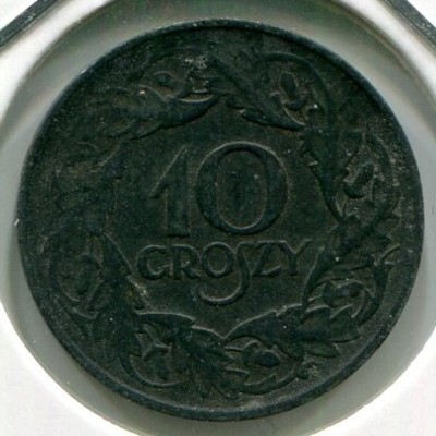 Монета Польша 10 грошей 1923 год.