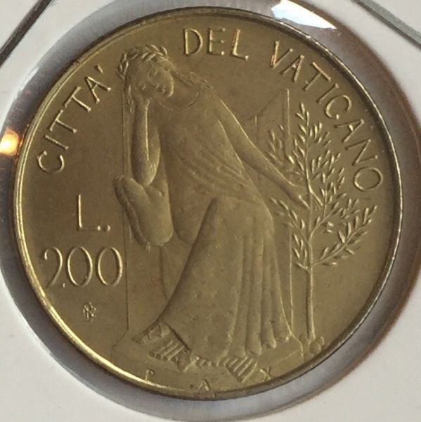 Монета Ватикан 200 лир 1979 год
