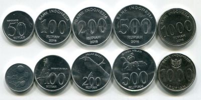 Индонезия набор из 10-ти монет.