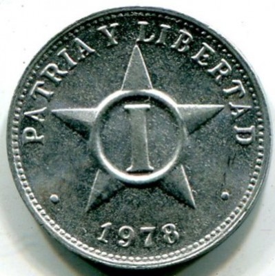Монета Куба 1 сентаво 1978 год.