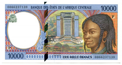 Банкнота Габон 10000 франков 2000 год. 