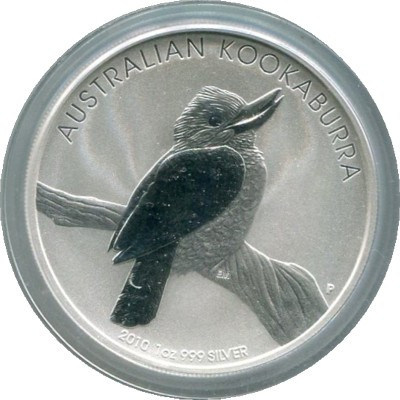 Монета Австралия 1 доллар 2010 год. Кукабарра