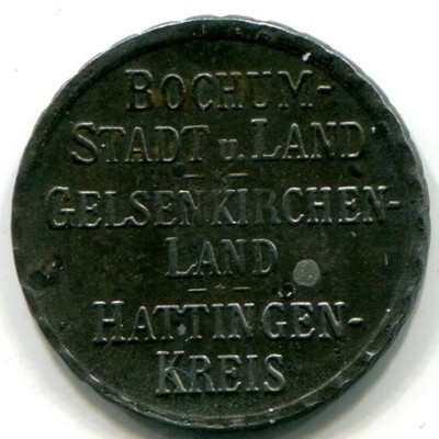 Монета Бохум 10 пфеннигов 1918 год. Нотгельд