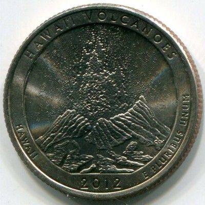 Монета США 25 центов 2012 год. Национальный парк Хавайи-Волкейнос. D