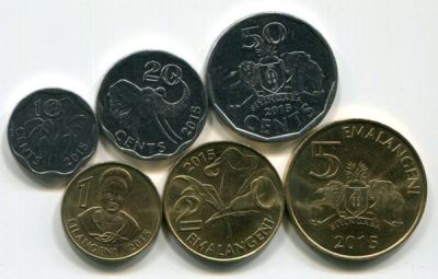 Свазиленд набор из 6-ти монет 2015 год.