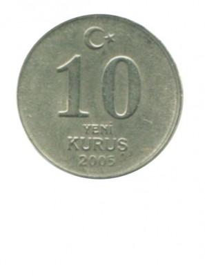 Турция 10 новых курушей 2005 г.