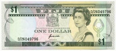 Банкнота Фиджи 1 доллар 1993 год.