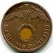 Монета Германия 1 рейхспфенниг 1939 год. D. Брак