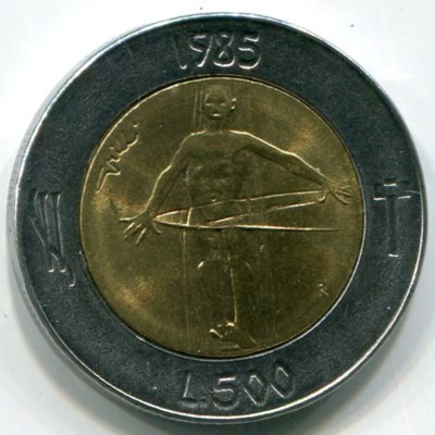 Монета Сан-Марино 500 лир 1985 год.