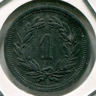 Монета Швейцария 1 раппен 1946 год. B