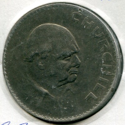 Монета Великобритания 1 крона 1965 год. Черчилль