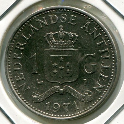 Монета Нидерландские Антильские острова 1 гульден 1971 год.