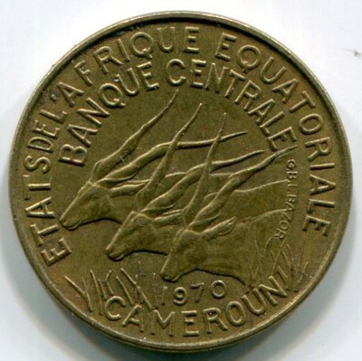 Монета Камерун 5 франков 1970 год.