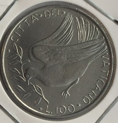 Монета Ватикан 100 лир 1973 год 