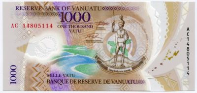 Банкнота Вануату 1000 вату 2014 год.