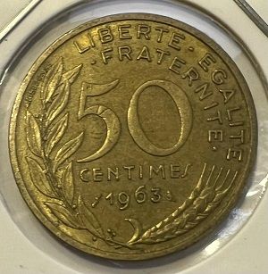 Франция, 50 сантимов 1963 г.