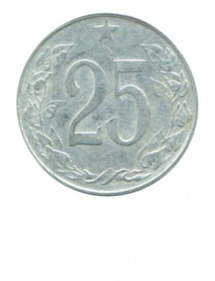 Чехословакия 25 геллеров 1953 г.