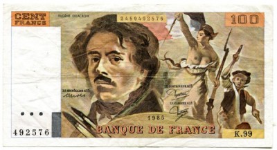 Банкнота Франция 100 франков 1985 год.