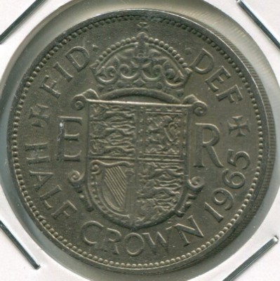 Монета Великобритания 1/2 кроны 1965 год.