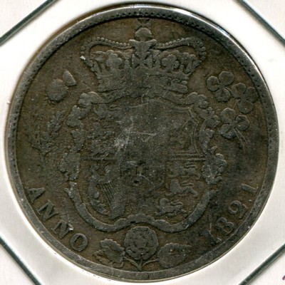 Монета Великобритания 1/2 кроны 1821 год.