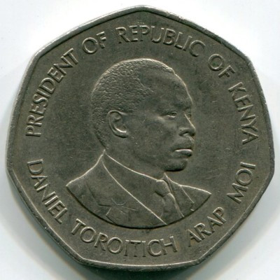 Монета Кения 5 шиллингов 1985 год.