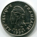 Монета Французская Полинезия 10 франков 1995 год.