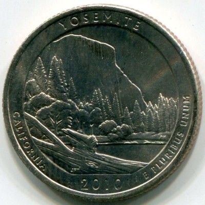 Монета США 25 центов 2010 год. Йосемитский национальный парк. P