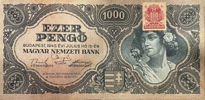 Банкнота Венгрия 1000 пенге 1945 г. 