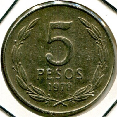 Монета Чили 5 песо 1978 год.